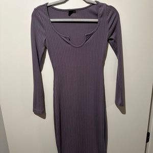 Purple Bodycon Midi Dress